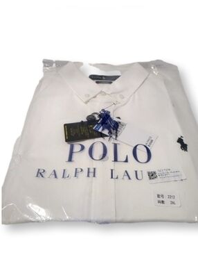 Polo by Ralph Lauren Men’s White Polo Shirt with Navy Logo